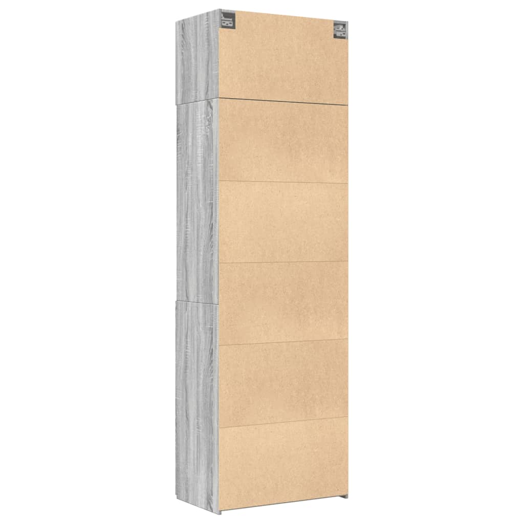 Opbergkast 70x42,5x225 cm bewerkt hout grijs sonoma eikenkleur is nu te koop bij PeponiXL, paradijselijk wonen!
