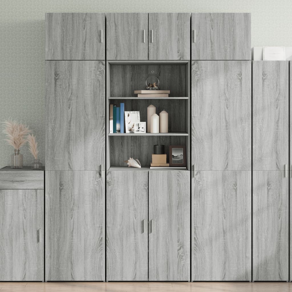 Opbergkast 70x42,5x225 cm bewerkt hout grijs sonoma eikenkleur is nu te koop bij PeponiXL, paradijselijk wonen!