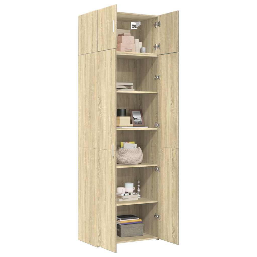 Opbergkast 70x42,5x225 cm bewerkt hout sonoma eikenkleurig is nu te koop bij PeponiXL, paradijselijk wonen!