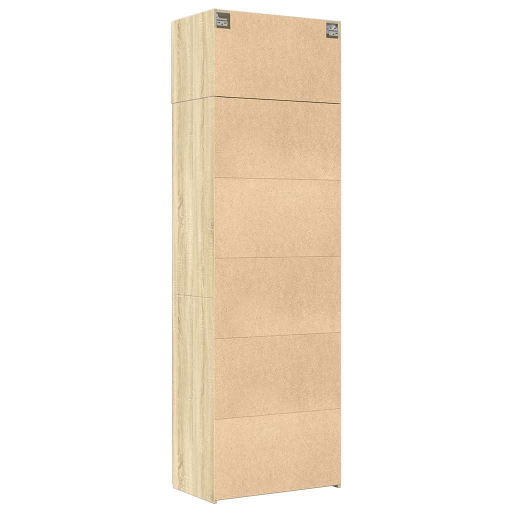 Opbergkast 70x42,5x225 cm bewerkt hout sonoma eikenkleurig is nu te koop bij PeponiXL, paradijselijk wonen!