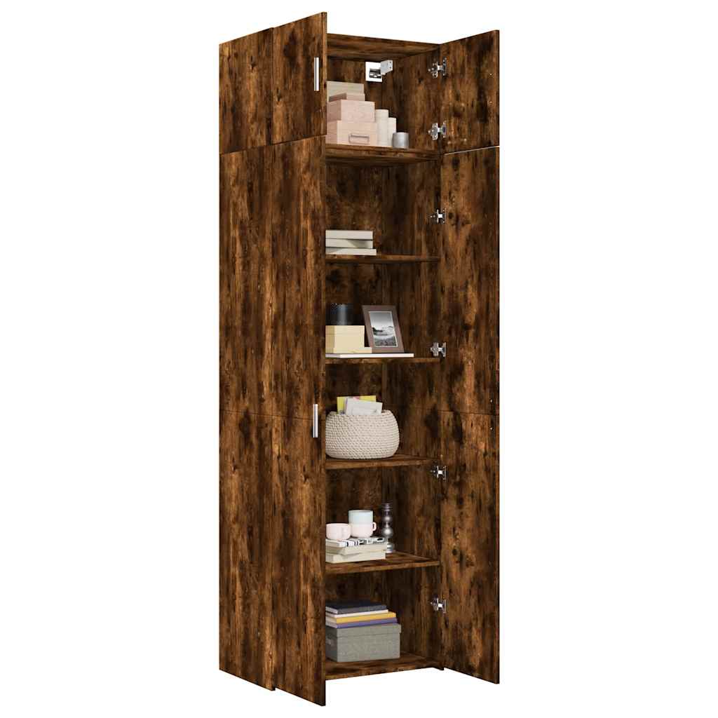 Opbergkast 70x42,5x225 cm bewerkt hout gerookt eikenkleur is nu te koop bij PeponiXL, paradijselijk wonen!