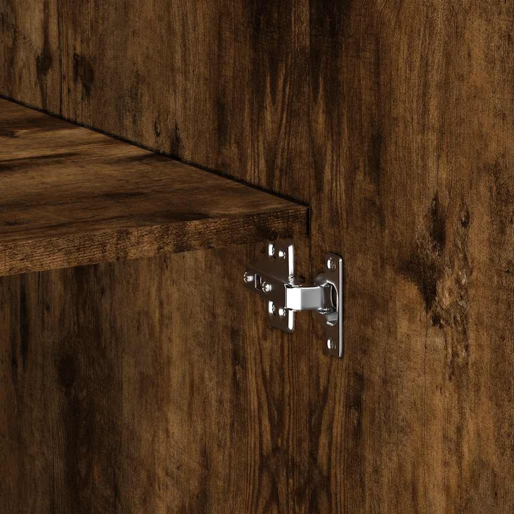 Opbergkast 70x42,5x225 cm bewerkt hout gerookt eikenkleur is nu te koop bij PeponiXL, paradijselijk wonen!