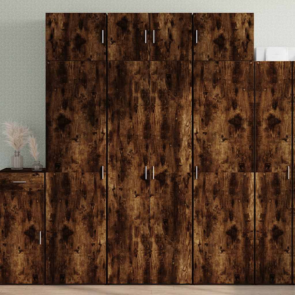 Opbergkast 70x42,5x225 cm bewerkt hout gerookt eikenkleur is nu te koop bij PeponiXL, paradijselijk wonen!