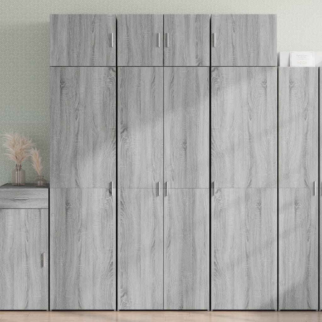 Opbergkast 70x42,5x225 cm bewerkt hout grijs sonoma eikenkleur is nu te koop bij PeponiXL, paradijselijk wonen!
