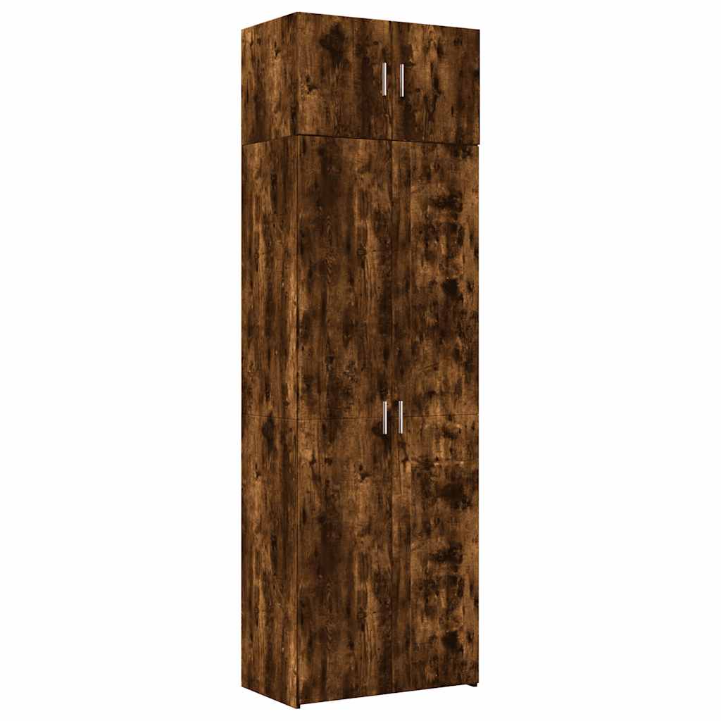 Opbergkast 70x42,5x225 cm bewerkt hout gerookt eikenkleur is nu te koop bij PeponiXL, paradijselijk wonen!