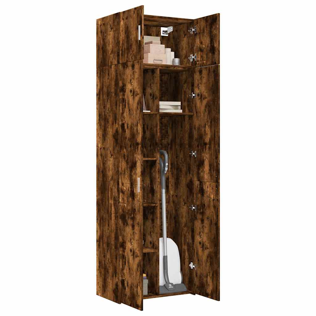 Opbergkast 70x42,5x225 cm bewerkt hout gerookt eikenkleur is nu te koop bij PeponiXL, paradijselijk wonen!