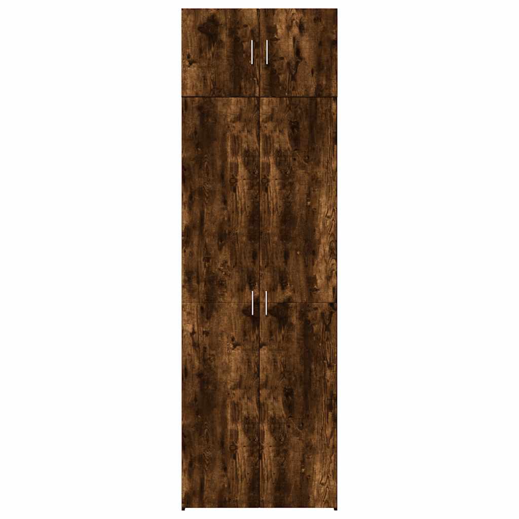 Opbergkast 70x42,5x225 cm bewerkt hout gerookt eikenkleur is nu te koop bij PeponiXL, paradijselijk wonen!