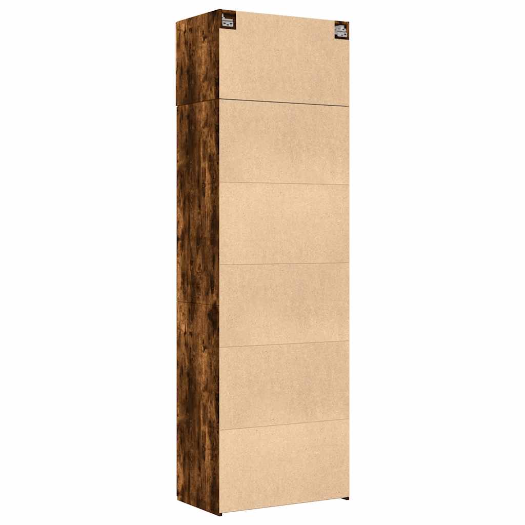 Opbergkast 70x42,5x225 cm bewerkt hout gerookt eikenkleur is nu te koop bij PeponiXL, paradijselijk wonen!
