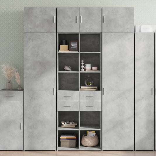 Opbergkast 70x42,5x225 cm bewerkt hout betongrijs is nu te koop bij PeponiXL, paradijselijk wonen!