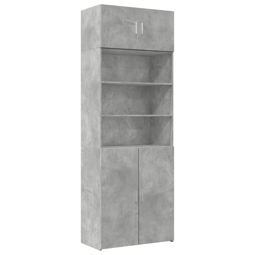Opbergkast 80x42,5x225 cm bewerkt hout betongrijs is nu te koop bij PeponiXL, paradijselijk wonen!