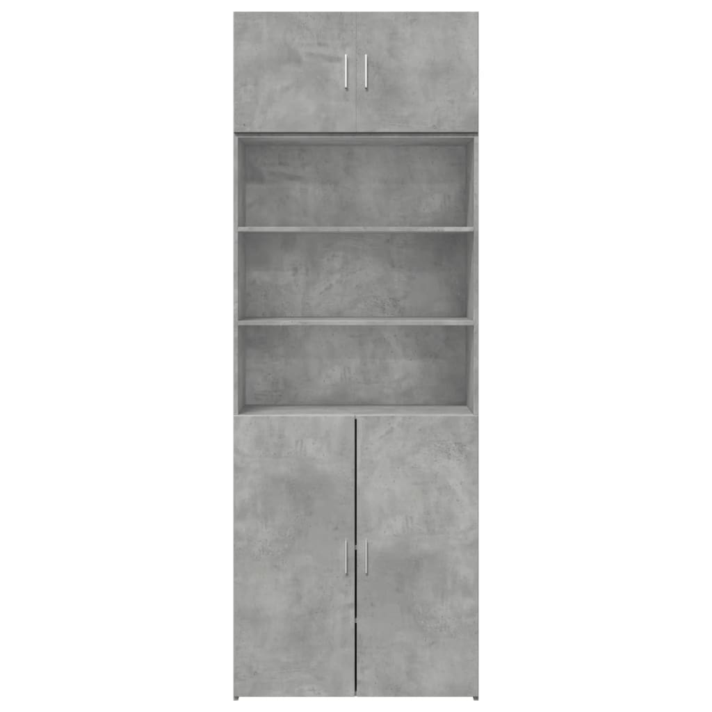 Opbergkast 80x42,5x225 cm bewerkt hout betongrijs is nu te koop bij PeponiXL, paradijselijk wonen!