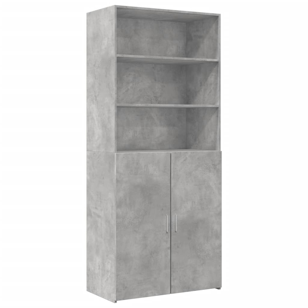 Opbergkast 80x42,5x225 cm bewerkt hout betongrijs is nu te koop bij PeponiXL, paradijselijk wonen!