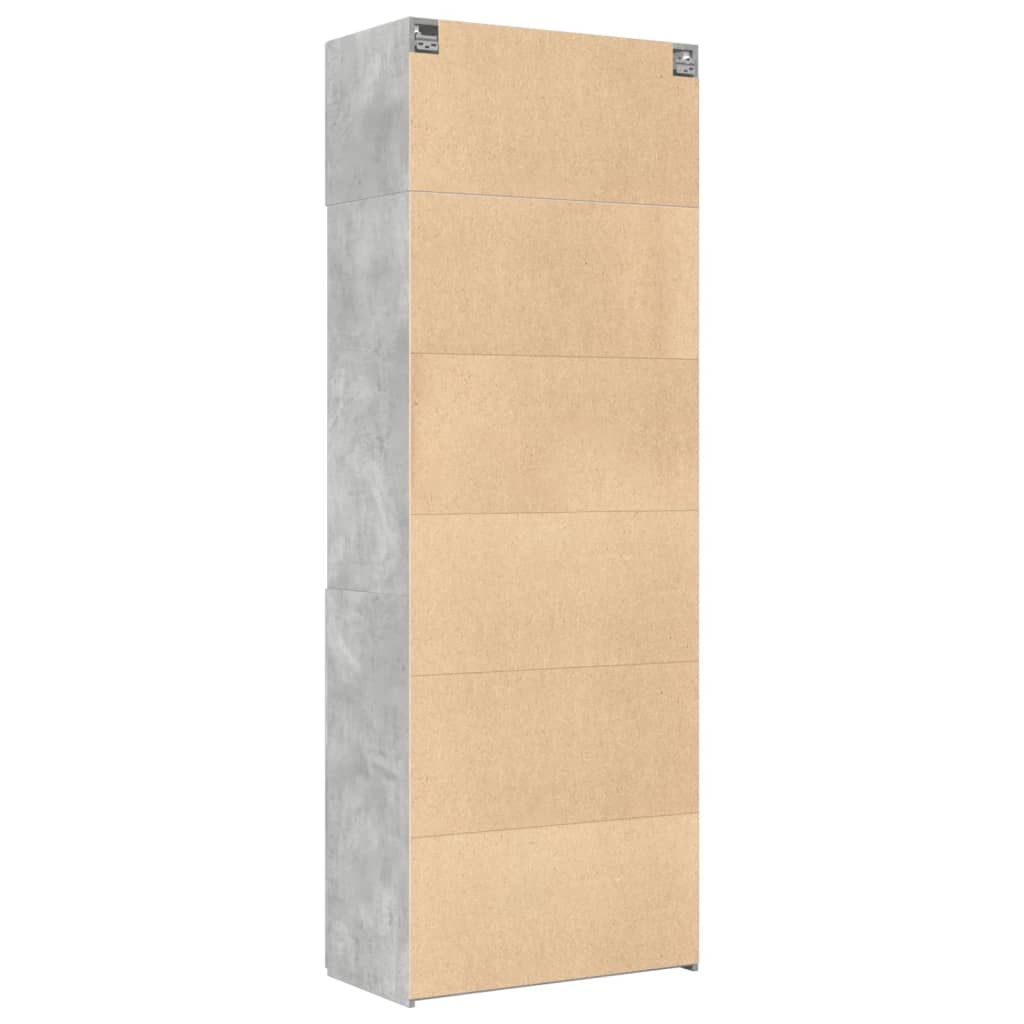 Opbergkast 80x42,5x225 cm bewerkt hout betongrijs is nu te koop bij PeponiXL, paradijselijk wonen!