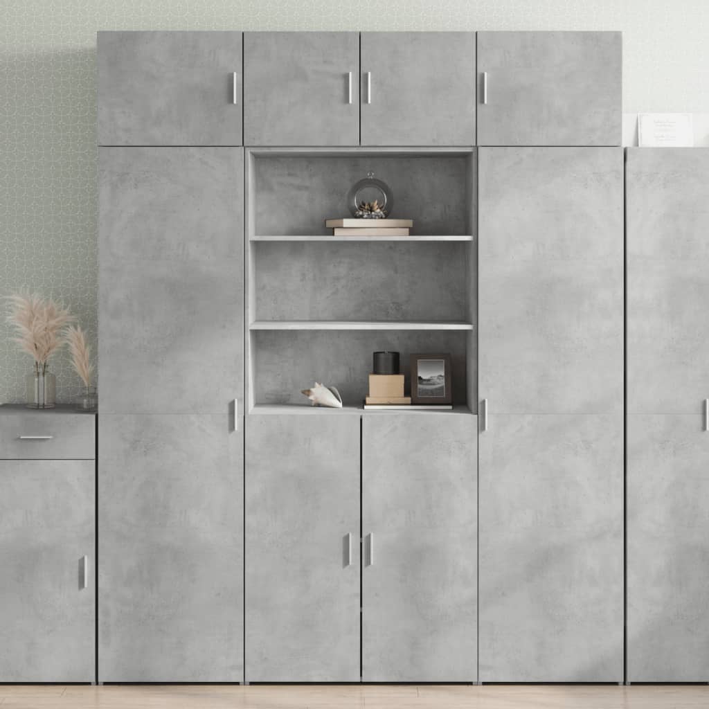 Opbergkast 80x42,5x225 cm bewerkt hout betongrijs is nu te koop bij PeponiXL, paradijselijk wonen!