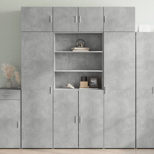 Opbergkast 80x42,5x225 cm bewerkt hout betongrijs is nu te koop bij PeponiXL, paradijselijk wonen!