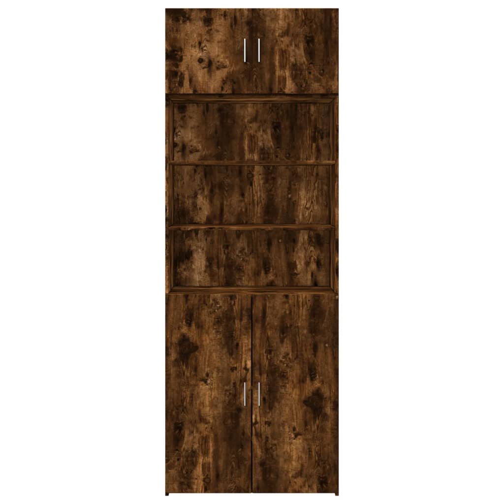 Opbergkast 80x42,5x225 cm bewerkt hout gerookt eikenkleur is nu te koop bij PeponiXL, paradijselijk wonen!