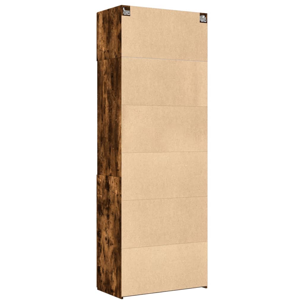 Opbergkast 80x42,5x225 cm bewerkt hout gerookt eikenkleur is nu te koop bij PeponiXL, paradijselijk wonen!