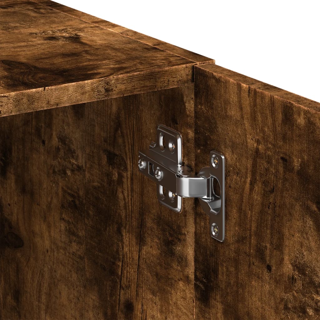 Opbergkast 80x42,5x225 cm bewerkt hout gerookt eikenkleur is nu te koop bij PeponiXL, paradijselijk wonen!