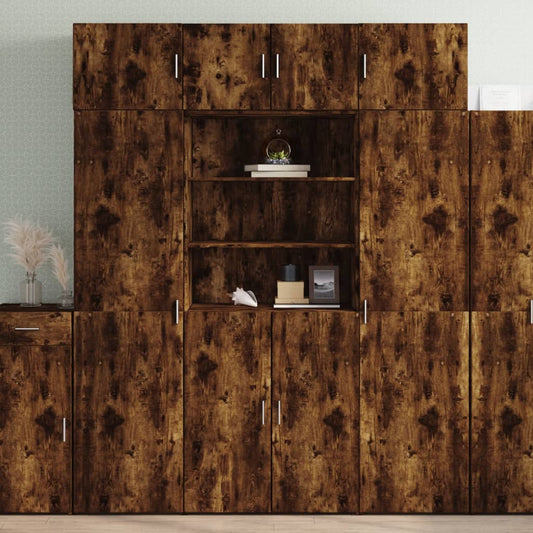 Opbergkast 80x42,5x225 cm bewerkt hout gerookt eikenkleur is nu te koop bij PeponiXL, paradijselijk wonen!