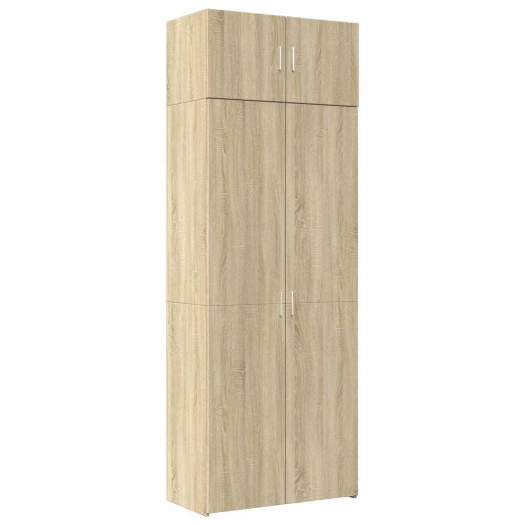 Opbergkast 80x42,5x225 cm bewerkt hout sonoma eikenkleurig is nu te koop bij PeponiXL, paradijselijk wonen!