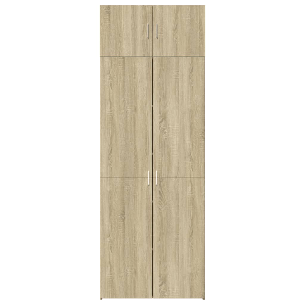 Opbergkast 80x42,5x225 cm bewerkt hout sonoma eikenkleurig is nu te koop bij PeponiXL, paradijselijk wonen!