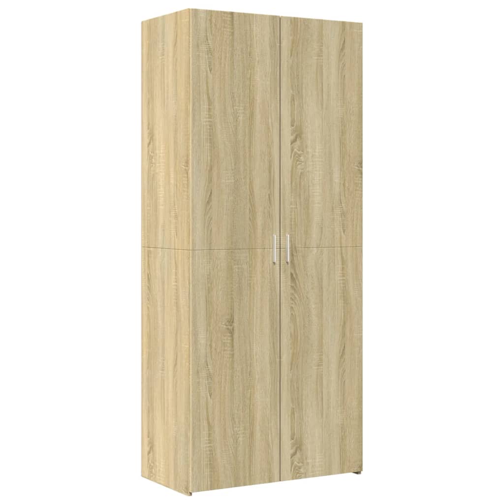 Opbergkast 80x42,5x225 cm bewerkt hout sonoma eikenkleurig is nu te koop bij PeponiXL, paradijselijk wonen!