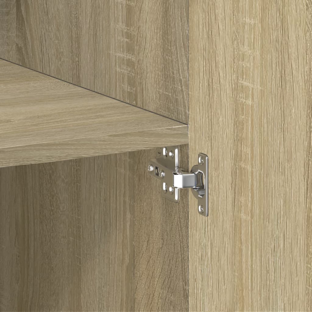 Opbergkast 80x42,5x225 cm bewerkt hout sonoma eikenkleurig is nu te koop bij PeponiXL, paradijselijk wonen!