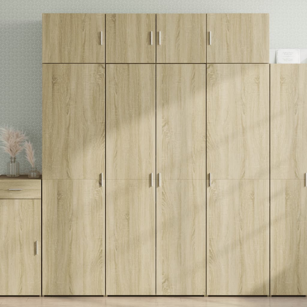 Opbergkast 80x42,5x225 cm bewerkt hout sonoma eikenkleurig is nu te koop bij PeponiXL, paradijselijk wonen!