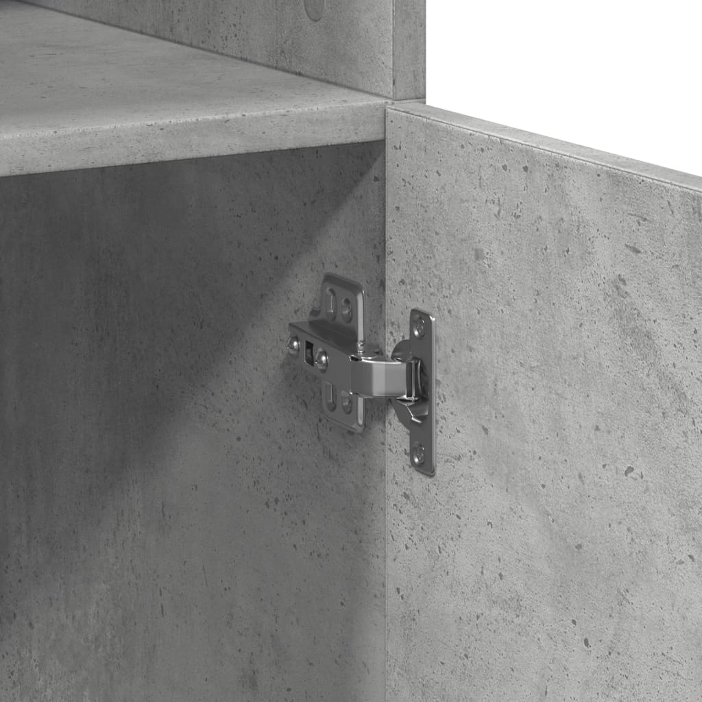 Hoge kast 80x42,5x249 cm bewerkt hout betongrijs is nu te koop bij PeponiXL, paradijselijk wonen!