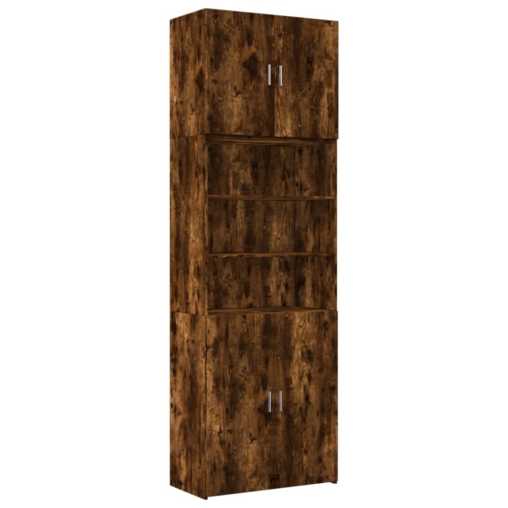 Hoge kast 80x42,5x249 cm bewerkt hout gerookt eikenkleurig