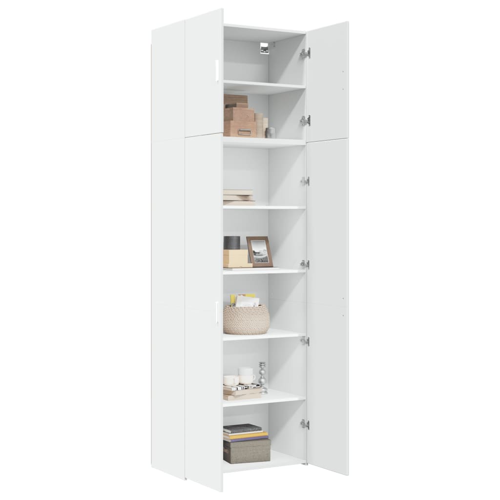 Hoge kast 80x42,5x249 cm bewerkt hout wit is nu te koop bij PeponiXL, paradijselijk wonen!