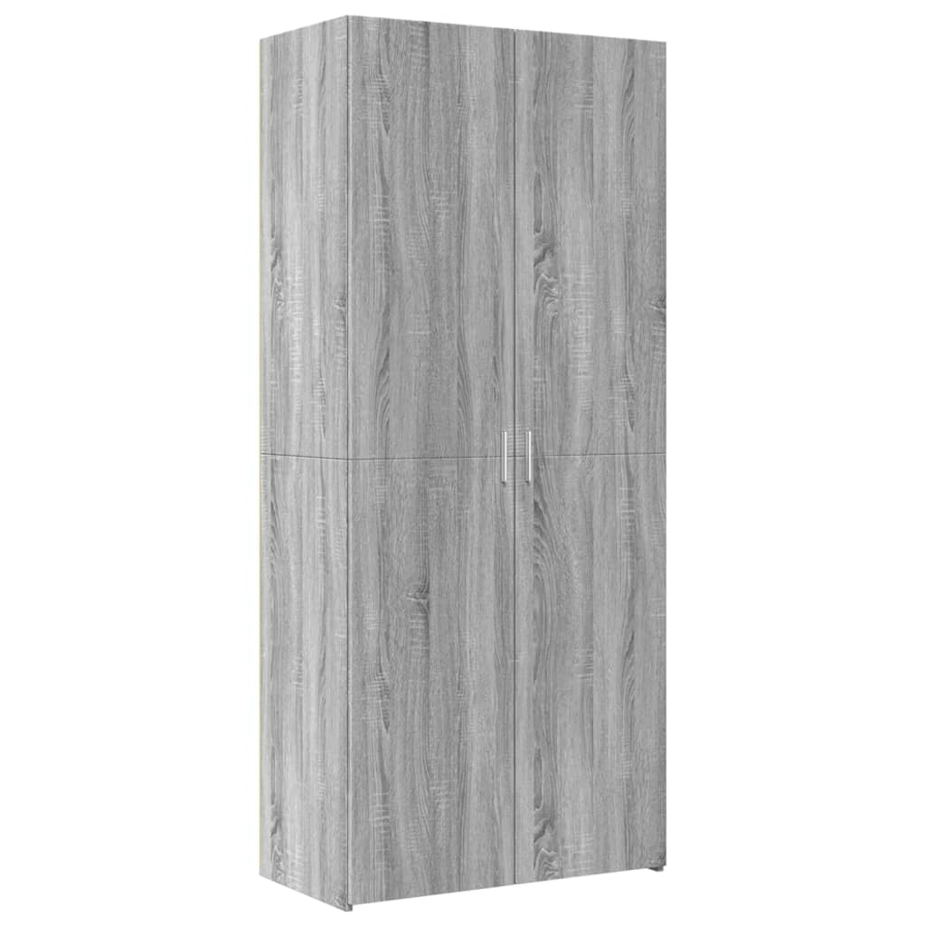 Hoge kast 80x42,5x249 cm bewerkt hout grijs sonoma eikenkleurig is nu te koop bij PeponiXL, paradijselijk wonen!