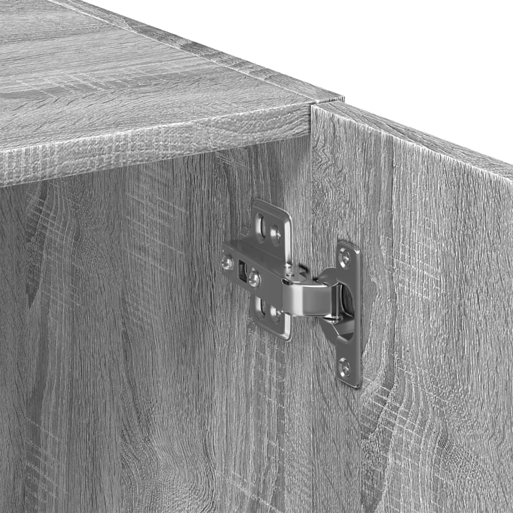 Hoge kast 80x42,5x249 cm bewerkt hout grijs sonoma eikenkleurig is nu te koop bij PeponiXL, paradijselijk wonen!