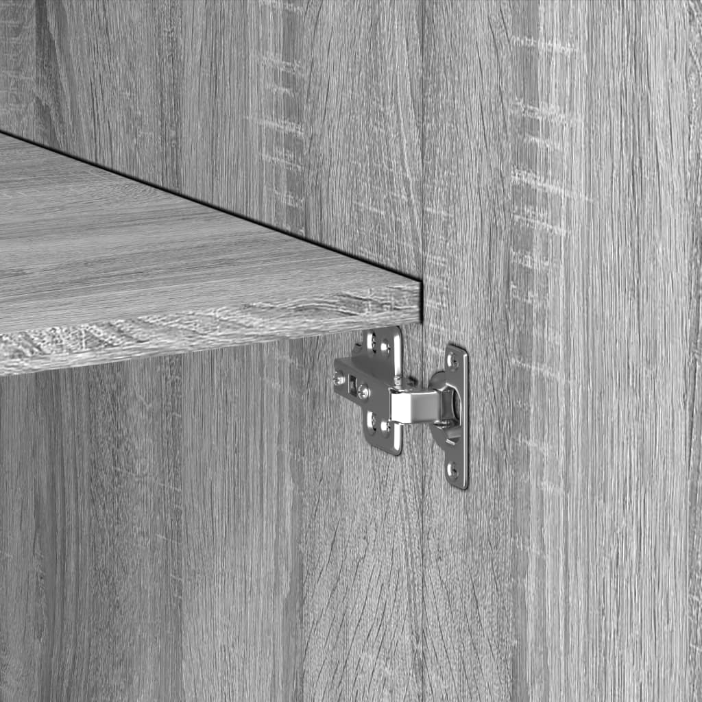 Hoge kast 80x42,5x249 cm bewerkt hout grijs sonoma eikenkleurig is nu te koop bij PeponiXL, paradijselijk wonen!