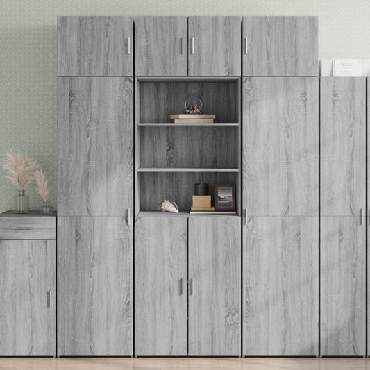 Hoge kast 70x42,5x185 cm bewerkt hout grijs sonoma eikenkleurig is nu te koop bij PeponiXL, paradijselijk wonen!