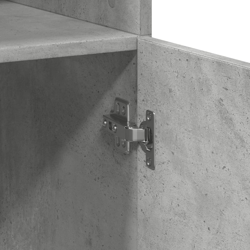 Hoge kast 80x42,5x185 cm bewerkt hout betongrijs is nu te koop bij PeponiXL, paradijselijk wonen!