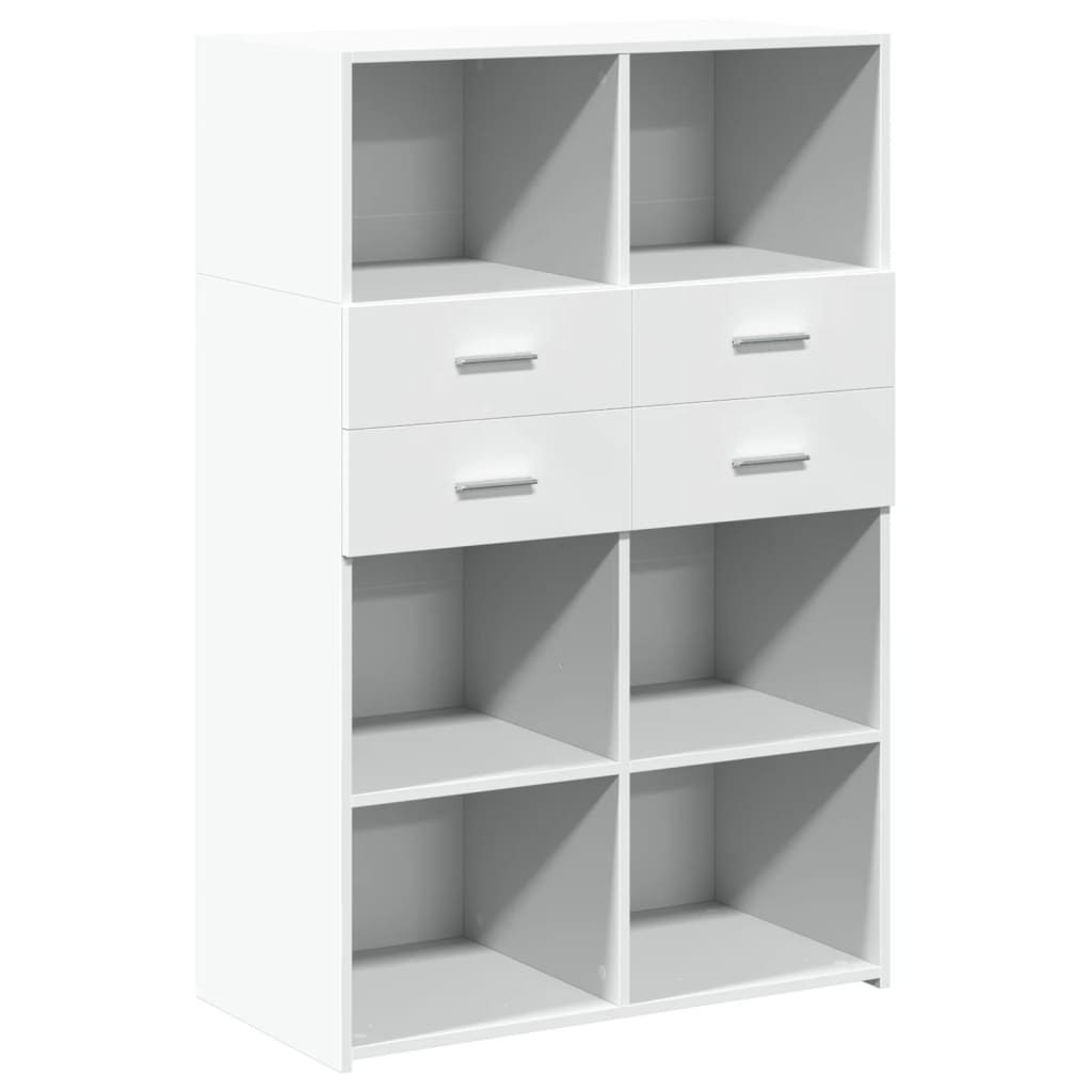 Hoge kast 80x42,5x124 cm bewerkt hout wit is nu te koop bij PeponiXL, paradijselijk wonen!