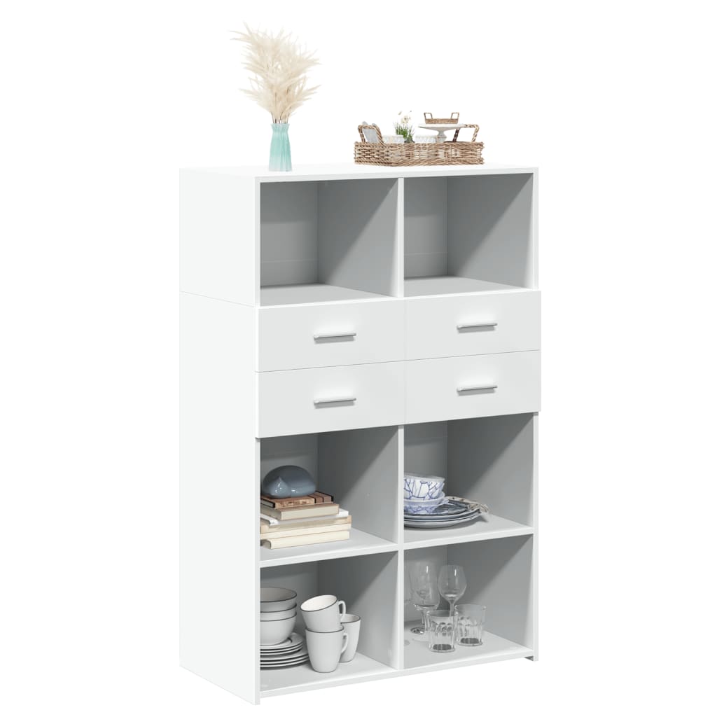 Hoge kast 80x42,5x124 cm bewerkt hout wit is nu te koop bij PeponiXL, paradijselijk wonen!