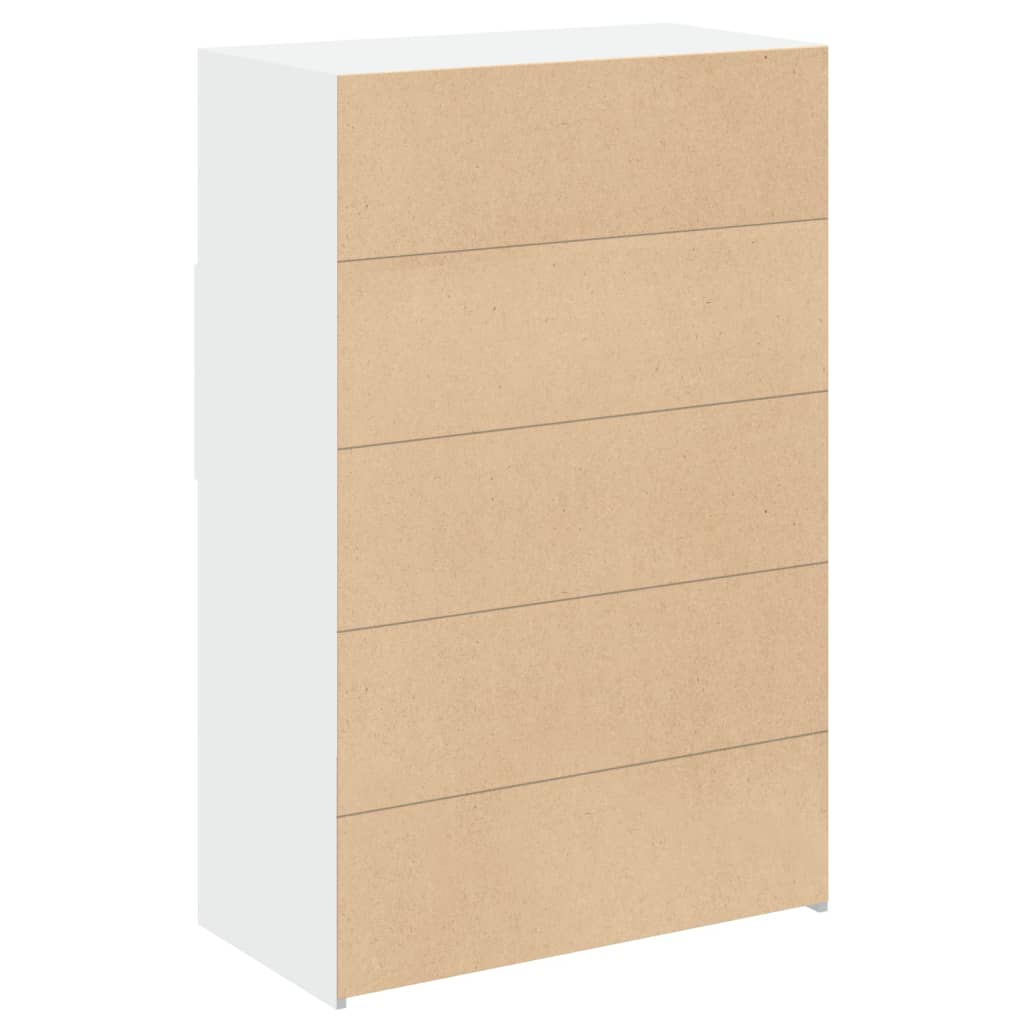 Hoge kast 80x42,5x124 cm bewerkt hout wit is nu te koop bij PeponiXL, paradijselijk wonen!