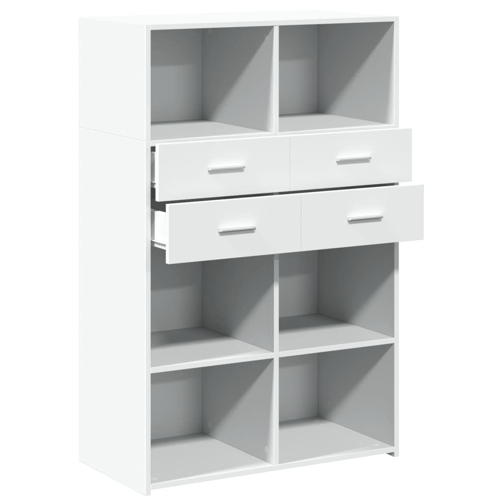 Hoge kast 80x42,5x124 cm bewerkt hout wit is nu te koop bij PeponiXL, paradijselijk wonen!