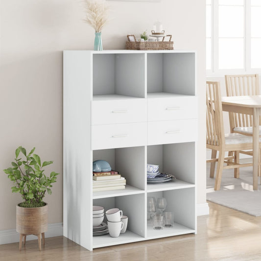 Hoge kast 80x42,5x124 cm bewerkt hout wit is nu te koop bij PeponiXL, paradijselijk wonen!