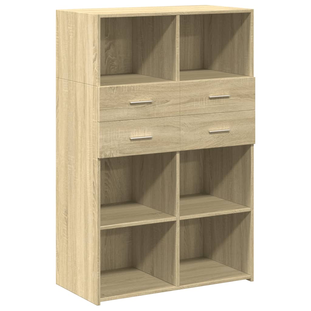 Hoge kast 80x42,5x124 cm bewerkt hout sonoma eikenkleurig is nu te koop bij PeponiXL, paradijselijk wonen!