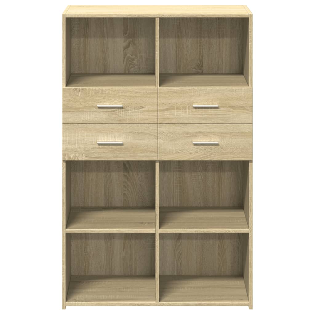 Hoge kast 80x42,5x124 cm bewerkt hout sonoma eikenkleurig is nu te koop bij PeponiXL, paradijselijk wonen!