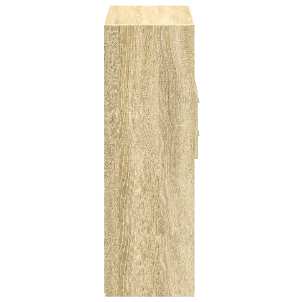 Hoge kast 80x42,5x124 cm bewerkt hout sonoma eikenkleurig is nu te koop bij PeponiXL, paradijselijk wonen!