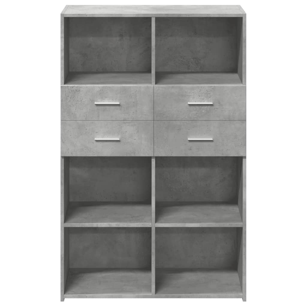 Hoge kast 80x42,5x124 cm bewerkt hout betongrijs is nu te koop bij PeponiXL, paradijselijk wonen!