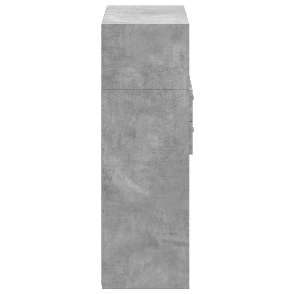 Hoge kast 80x42,5x124 cm bewerkt hout betongrijs is nu te koop bij PeponiXL, paradijselijk wonen!