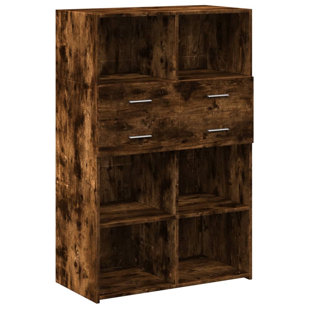 Hoge kast 80x42,5x124 cm bewerkt hout gerookt eikenkleurig is nu te koop bij PeponiXL, paradijselijk wonen!