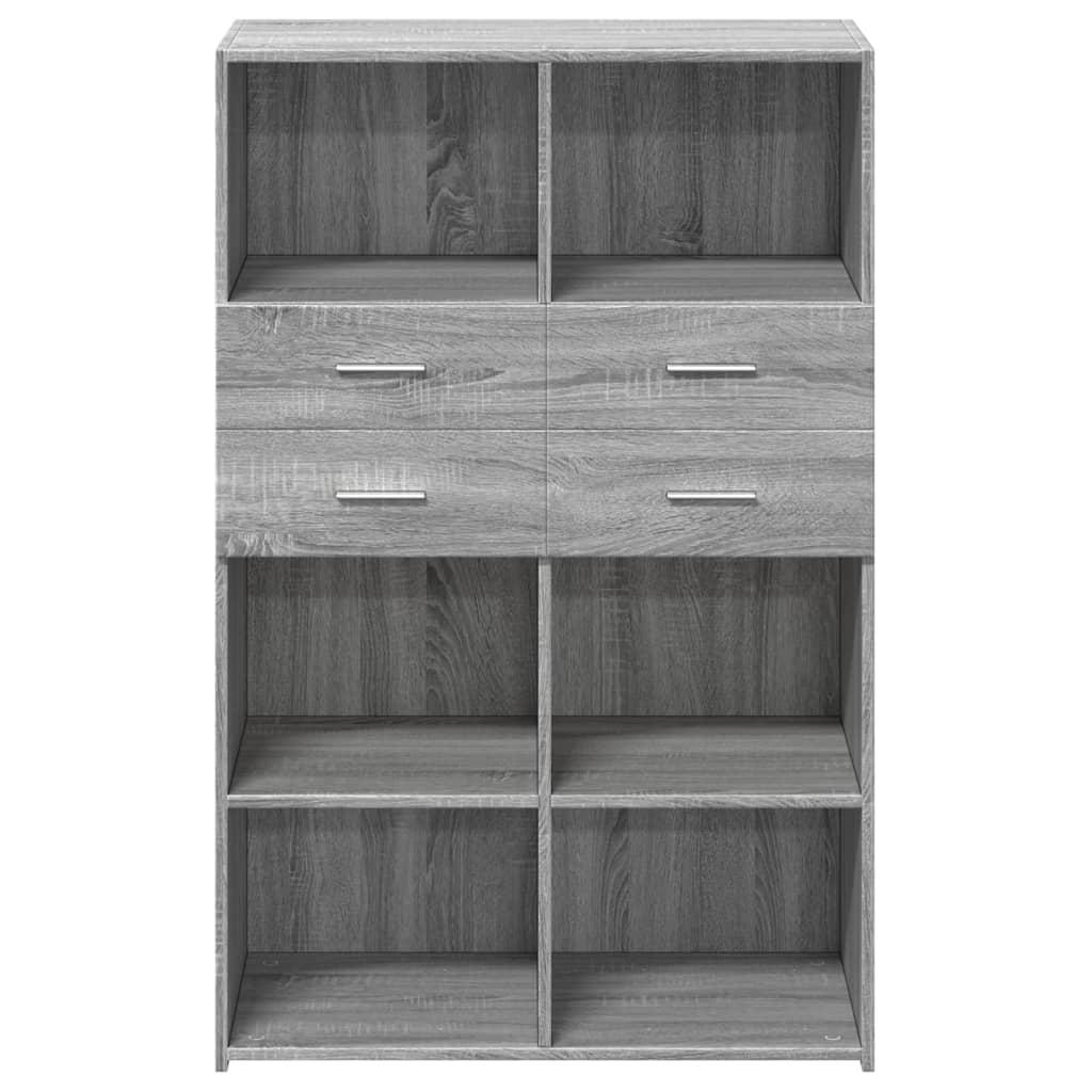 Hoge kast 80x42,5x124 cm bewerkt hout grijs sonoma eikenkleurig is nu te koop bij PeponiXL, paradijselijk wonen!