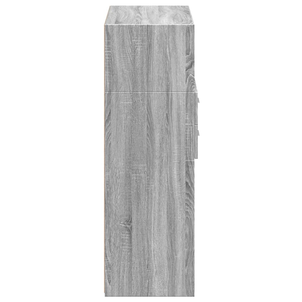 Hoge kast 80x42,5x124 cm bewerkt hout grijs sonoma eikenkleurig is nu te koop bij PeponiXL, paradijselijk wonen!
