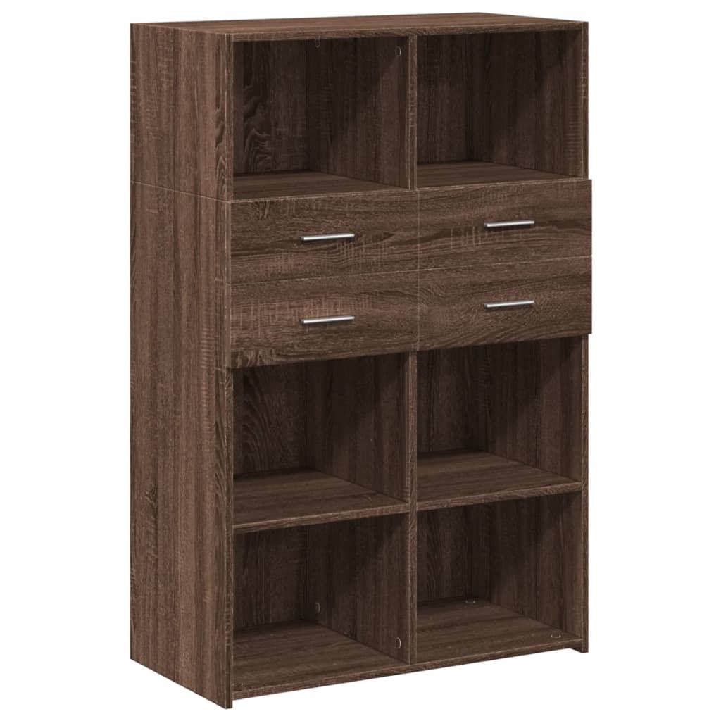 Hoge kast 80x42,5x124 cm bewerkt hout bruin eikenkleurig is nu te koop bij PeponiXL, paradijselijk wonen!